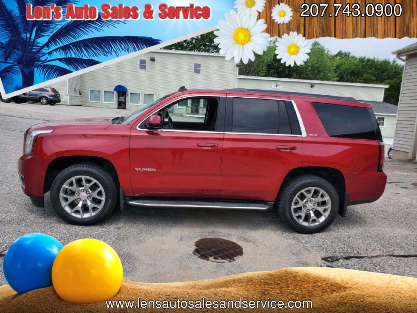 2015 Maroon GMC Yukon with an 5.3 engine, AUTOMATIC transmission, located at 27 Main St., Norway, MD, 04268, (207) 743-0900, 44.199795, -70.530807 - 2015 GMC Yukon SLE $20,995.00 Pw, Pl, Pm, A-C, Cd, 3rd Row Seat 150,144 k Clean - Photo#0