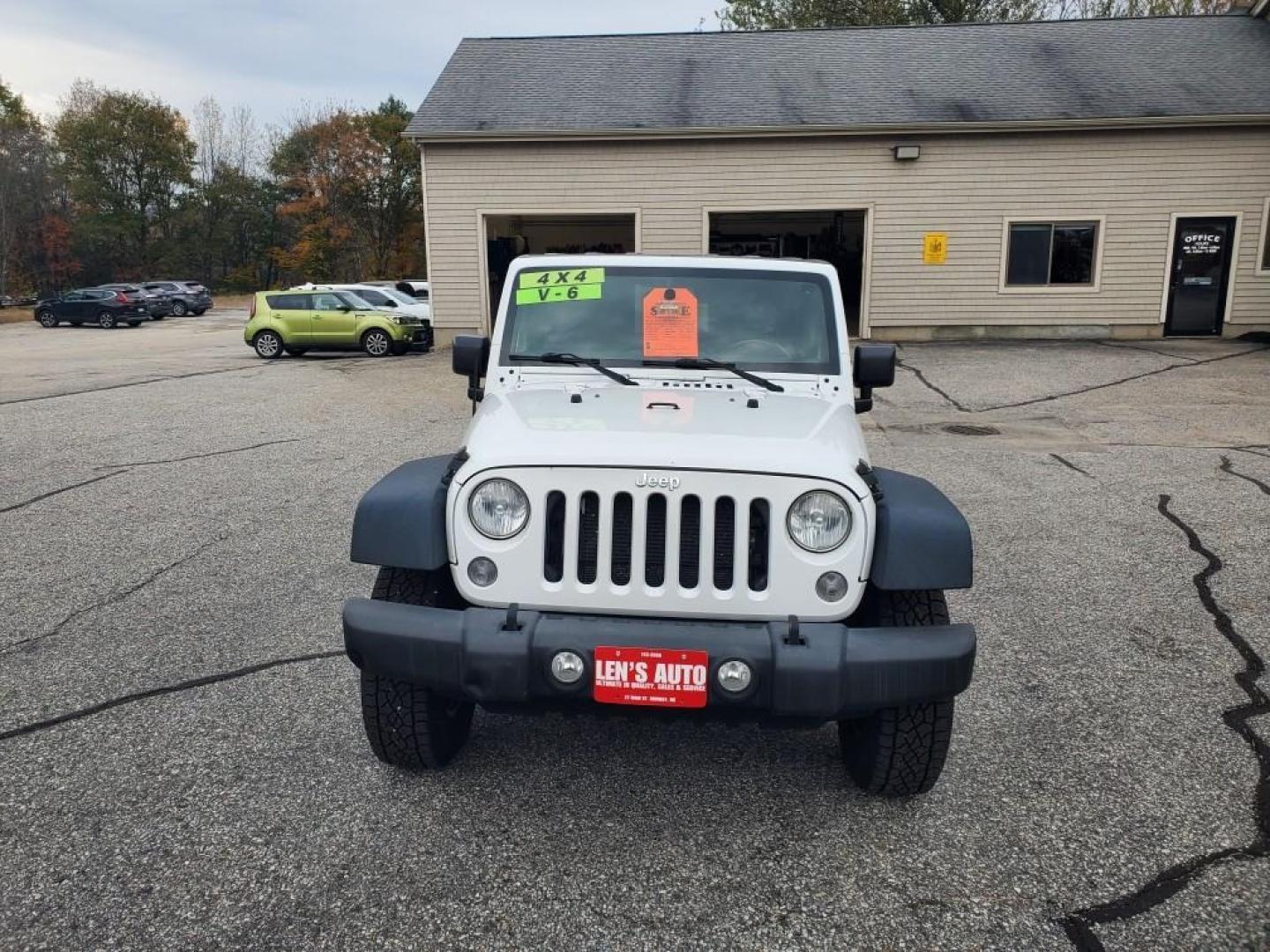 2015 white JEEP WRANGLER with an 6cyl engine, AUTOMATIC transmission, located at 27 Main St., Norway, MD, 04268, (207) 743-0900, 44.199795, -70.530807 - 2015 Jeep Wrangler Sport Unlimited 4 Door V-6, At, Pw, Pl, Pm, A/C, Cd, Cruise, 138k Clean!----------------------$19,995.00 - Photo#0