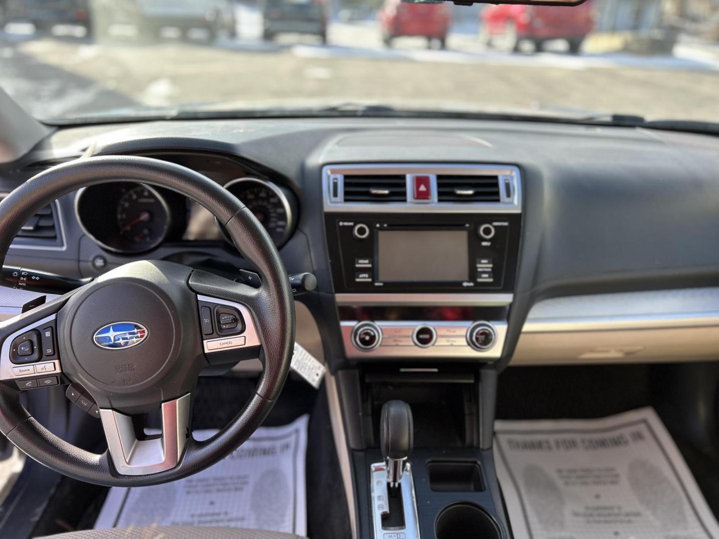 2015 BLUE /Tan Subaru Outback 2.5i (4S4BSAAC9F3) with an 2.5L H4 DOHC 16V engine, 6-Speed Automatic transmission, located at 27 Main St., Norway, MD, 04268, (207) 743-0900, 44.199795, -70.530807 - Photo#6